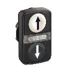 Testa pulsante doppio D.22 - bianco + nero - 0/I - SCHNEIDER ELECTRIC ZB5AW7A1724 product photo