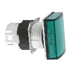 Testa lampada spia D.16 - rettangolare - 5 colori - gemma liscia verde - SCHNEIDER ELECTRIC ZB6DV3 product photo