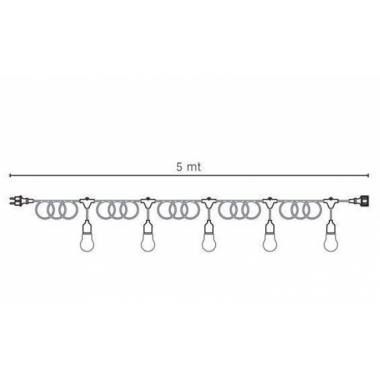 CAVO CATENARIA ENJOY DA ESTERNO 5 METRI CON PORTALAMPADE E27 - SOVIL 230/06 product photo Photo 02 3XL