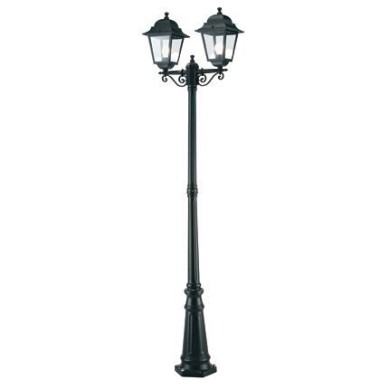 LAMPADA GIARDINO PALO NERO 218 CM DUE LUCILANTERNA QUADRATA E27 - SOVIL 396/06 product photo Photo 01 3XL