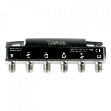 DERIVATORE F 4D, CON PASSAGGIO DC 5...2400 MHZ 12 DB - TELEVES 514110 product photo Photo 01 3XL
