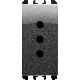 PRESA P11 2 POLI + TERRA 10A 250V 1 MODULO ACCIAIO - URMET DOMUS 10301AC product photo Photo 02 2XS