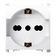 Presa universale P40, 2 moduli, 2P+T 16A-250V, Nea, bianco ghiaccio - URMET DOMUS 10310N/2BG product photo Photo 01 2XS
