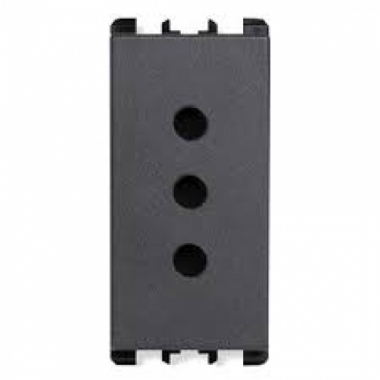 PRESA P11 2 POLI + TERRA 10A 250V 1 MODULO ACCIAIO - URMET DOMUS 10301AC product photo Photo 01 3XL