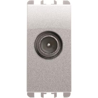 Presa TV passante maschio, 1 modulo, attenuazione 10 dB, Nea, alluminio - URMET DOMUS 10410AL product photo Photo 01 3XL
