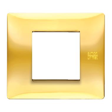 Placca 2 moduli, Flexa, tecnopolimero, oro lucido - URMET DOMUS 11802.OL product photo Photo 01 3XL