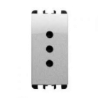 PRESA P11 2 POLI + TERRA 10A 250V 1 MODULO ALLUMINIO - URMET DOMUS 10301AL product photo