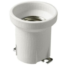 PORTALAMPADA E40 PORCELLANA CON STAFFA DRITTA BIANCO - VIMAR 02187 product photo
