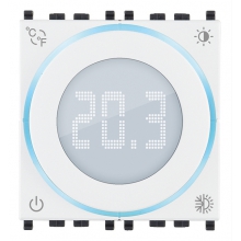 TERMOSTATO INCASSO CON ROTELLA 2 MODULI 100-240V BIANCO - VIMAR 02970.B product photo