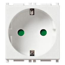 PLANA-PRESA SICURY 2P+T 16A TEDESCO BIANCO - VIMAR 14208 - VIMAR 14208 product photo
