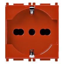 PRESA 2P+T 16A UNIV. ANTIBATTERICO ROSSO - VIMAR 14210.AB.R - VIMAR 14210.AB.R product photo