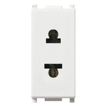 PLANA-PRESA 2P 16A STD.USA+EU D.4.8MM BIANCO - VIMAR 14233 - VIMAR 14233 product photo