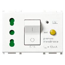 PLANA-PR.2P+T 16A BIP+INT.MTD 1P+N C16 10MA 3KA BI - VIMAR 14283 - VIMAR 14283 product photo