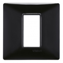 PLACCA 1 POSTO PER SCATOLA TONDA VIMAR PLANA COLORE NERO - VIMAR 14641.05 product photo