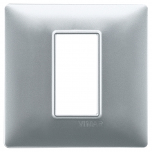 PLACCA 1 POSTO PER SCATOLA TONDA VIMAR PLANA COLORE ARGENTO OPACO - VIMAR 14641.20 product photo