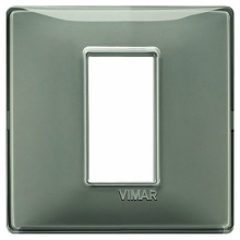 PLACCA 1 POSTO PER SCATOLA TONDA VIMAR PLANA COLORE REFLEX CENERE - VIMAR 14641.40 product photo