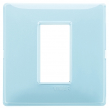 PLACCA 1 POSTO PER SCATOLA TONDA VIMAR PLANA COLORE REFLEX ACQUA - VIMAR 14641.45 product photo