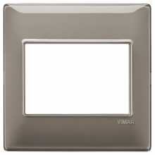PLANA-PLACCA 3 MODULI BS TECNOPOLIMERO REFLEX CENERE - VIMAR 14648.40 product photo