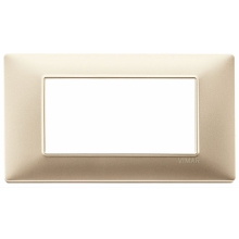 PLACCA 4 MODULI SERIE PLANA COLORE CHAMPAGNE OPACO - VIMAR 14654.22 product photo