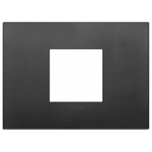 PLACCA ARKE' CLASSIC 2 MODULI CENTRALI TECNOPOLIMERO NERO - VIMAR 19652.71 product photo