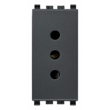 PRESA SICURY 2P+T 10 A 250 V~ STANDARD ITALIANO TIPO P11 GRIGIO - VIMAR 20201 product photo