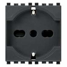 PRESA SICURY 2P+T 16 A 250 V~ UNIVERSALE STANDARD ITALIANO P40 GRIGIO - VIMAR 20210 product photo