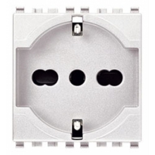 PRESA SICURY 2P+T 16 A 250 V~ UNIVERSALE STANDARD ITALIANO P40 BIANCO - VIMAR 20210.B product photo