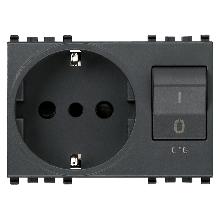 EIKON-PR.2P+T 16A P30 INTB+MT 1P+N C16 3KA GRIGIO - VIMAR 20276 product photo