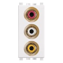 EIKON-PRESA CON 3 CONNETTORI RCA BIANCO - VIMAR 20335.B - VIMAR 20335.B product photo