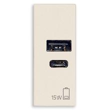 ALIMENTATORE USB A+C 15W 5V 1M CANAPA - VIMAR 30292.AC15C - VIMAR 30292.AC15C product photo