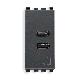 ALIMENTATORE USB C+C 15W 3A 5V 1M GRIGIO - VIMAR 20292.CC - VIMAR 20292.CC product photo Photo 01 2XS