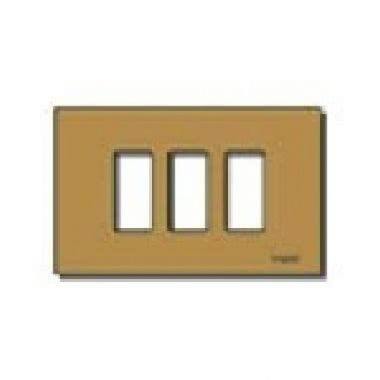 PLACCA 3 FORI SCATTO ALLUMINIO BRONZO - VIMAR 08637.BR product photo Photo 01 3XL