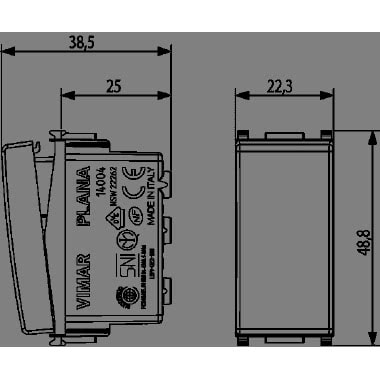 DEVIATORE UNIPOLARE SERIE PLANA BIANCA ILLUMINABILE - VIMAR 14004 product photo Photo 07 3XL