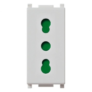 PRESA BIPASSO SILVER 2P+T 16A P17/11 SERIE PLANA - VIMAR 14203.SL product photo Photo 01 3XL