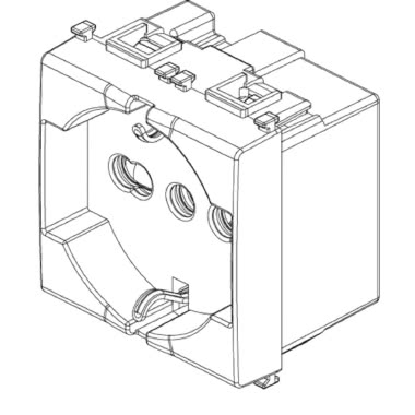 PRESA SICURY 2P+T 16 A 250 V~ UNIVERSALE P40 ANTIBATTERICO BIANCO 2 MODULI - VIMAR 14210.AB product photo Photo 02 3XL