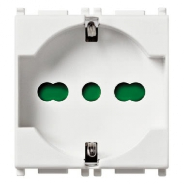 PRESA SCHUKO TEDESCA + BIPASSO BIANCO SERIE PLANA - VIMAR 14210 product photo Photo 01 3XL