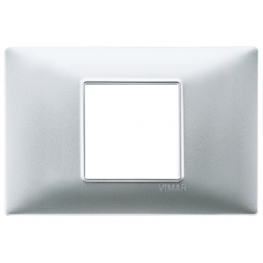 PLACCA 2 MODULI CENTRALI TECNOPOLIMERO ARGENTO OPACO - VIMAR 14652.20 product photo Photo 01 3XL