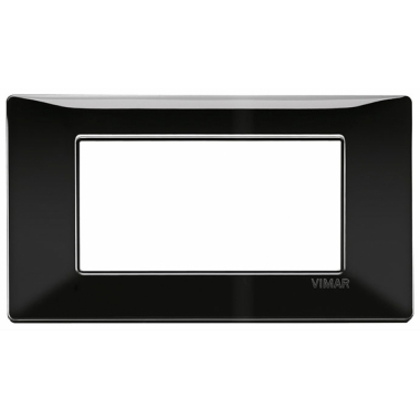 PLACCA 4 MODULI SERIE PLANA COLORE NERO - VIMAR 14654.05 product photo Photo 01 3XL