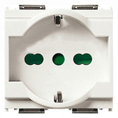 PRESA SHUKO UNIVERSALE 2P+T 16A SERIE IDEA BIANCO - VIMAR 16211.B product photo Photo 01 3XL