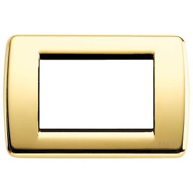 PLACCA IDEA RONDO 3 MODULI METALLO ORO LUCIDO - VIMAR 16753.32 product photo Photo 01 3XL