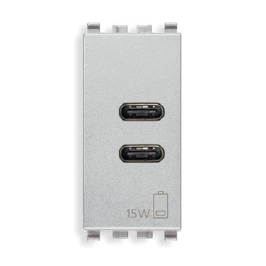 ALIMENTATORE USB C+C 15W 3A 5V 1M NEXT - VIMAR 20292.CC.N - VIMAR 20292.CC.N product photo Photo 01 3XL