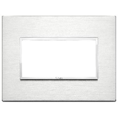 EIKON EVO-PLACCA 4M ALLUMINIO BRILLANTE - VIMAR 21654.01 - VIMAR 21654.01 product photo Photo 01 3XL