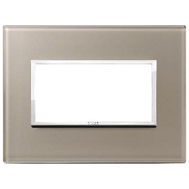EIKON EVO-PLACCA 4M CRISTALLO OPALE BRUNO - VIMAR 21654.74 - VIMAR 21654.74 product photo Photo 01 3XL
