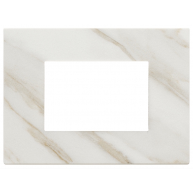 PLACCA 3 MODULI, PIETRA LAVORATA, BIANCO CALACATTA - VIMAR 22653.51 product photo Photo 01 3XL