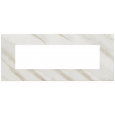 PLACCA 7 MODULI PIETRA LAVORATA BIANCO CALACATTA - VIMAR 22657.51 product photo Photo 01 3XL