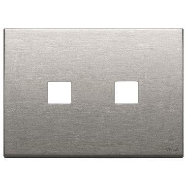PLACCA 3MX2 FLAT NICHEL SPAZZOLATO - VIMAR 22683.2.11 - VIMAR 22683.2.11 product photo Photo 01 3XL