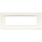 PLACCA CLASSIC EIKON 7 MODULI METALLO VERNICIATO BRIGHT E CORNICE BIANCA BIANCO ARTICO - VIMAR 20657.B01 product photo