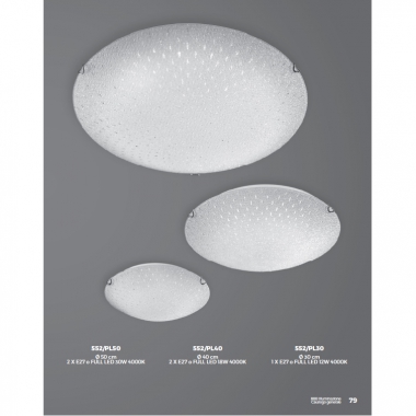 PLAFONIERA LED 18W 4000K LUCE NATURALE, DIAMETRO 40CM. VETRO IN LASTRA GRANIGLIATO,CURVATO E SERIGRAFATO GOCCE product photo Photo 02 3XL