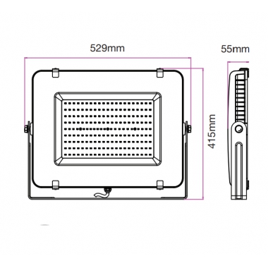 FARO ESTERNO LED NUOVO ULTRA SLIM 300W LUCE NATURALE BIANCO TIPO 486 GARANZIA 5 product photo Photo 02 3XL
